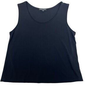 Eileen Fisher Womens Silk Jersey Scoop Neck Tank Top Black Size Small